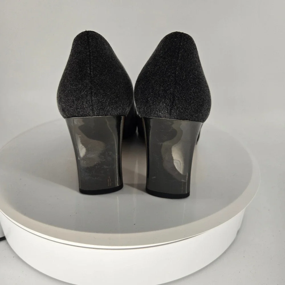 Etienne Aigner Dreamer‎ Gray Fabric Pumps Block Heel Spain Mens Size 8 M
